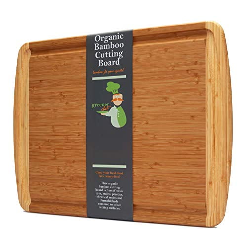 Extra Large Bamboo Chopping Board with 4 BPA Free Plastic Drawers Cutting Board